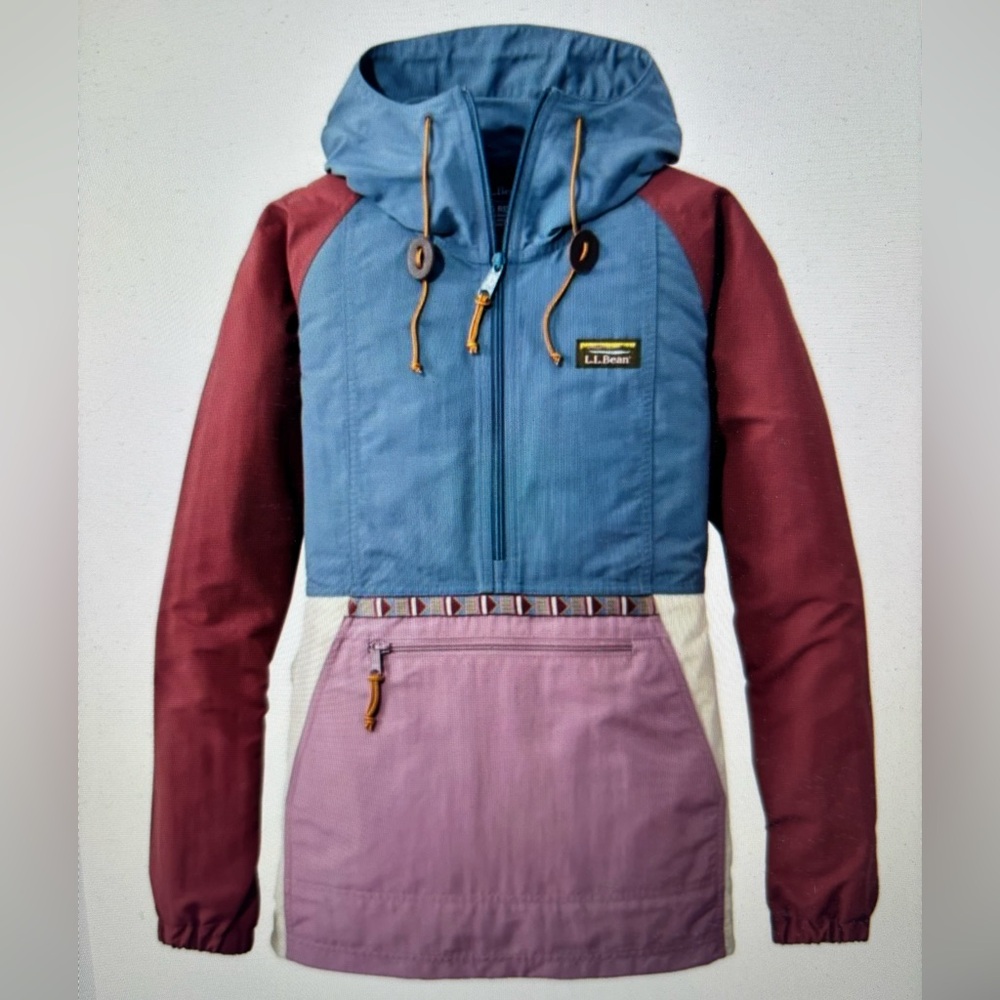 L.L. Bean Women's XL Mountain Classic Color Block Anorak Jacket